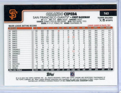 Orlando Cepeda 2025 Topps Gilded #'d /99
