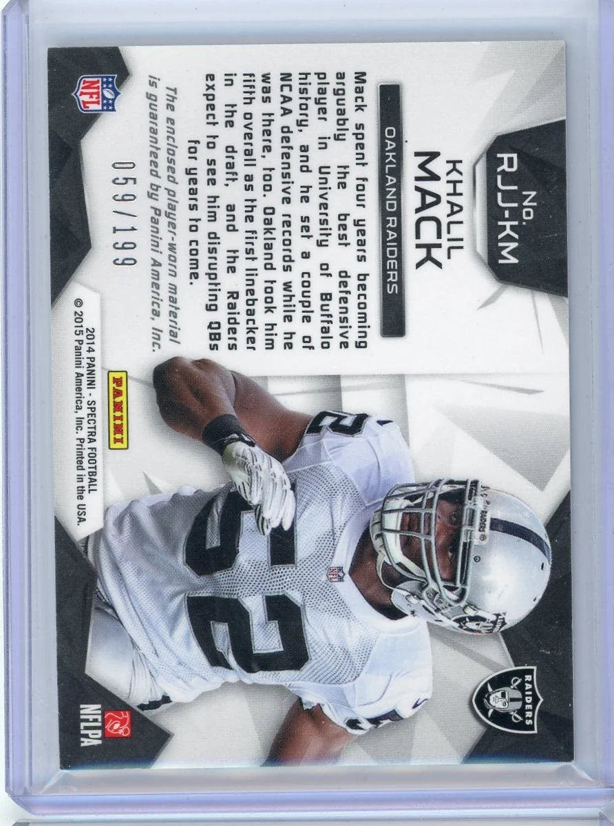 Khalil Mack 2014 Panini Spectra Rookie Jumbo relic #'d 059/199