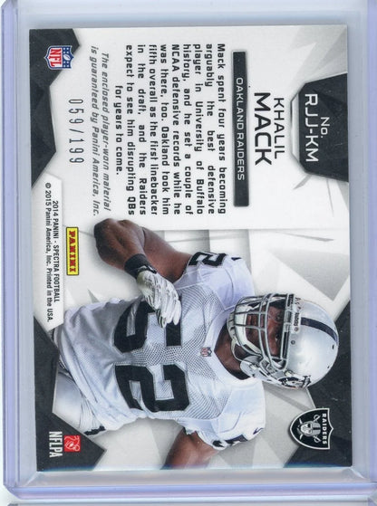 Khalil Mack 2014 Panini Spectra Rookie Jumbo relic #'d 059/199
