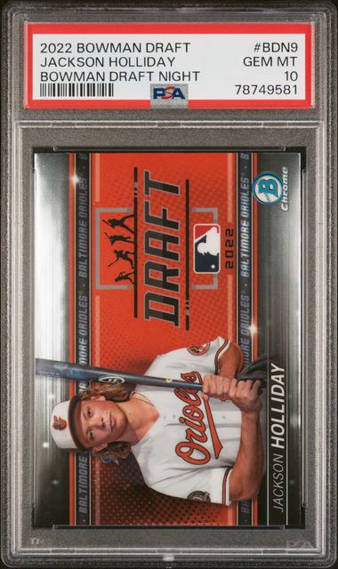 Jackson Holliday 2022 Bowman Draft Chrome Draft Night PSA 10