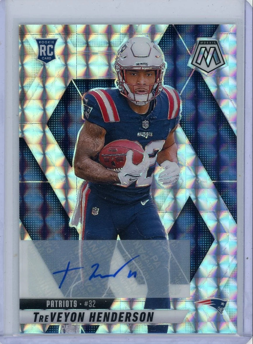 TreVeyon Henderson 2025 Panini Mosaic Silver Rookie Autograph