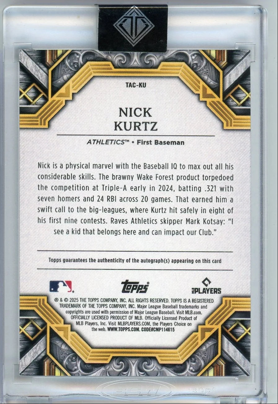 Nick Kurtz 2025 Topps Transcendent autograph rookie card #'d 14/25