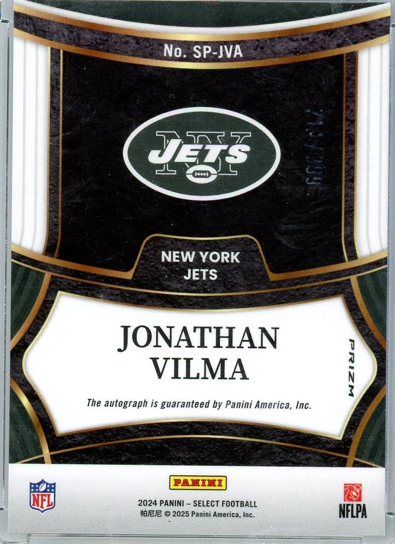 Jonathan Vilma 2024 Panini Select Signatures Silver #'d 214/399