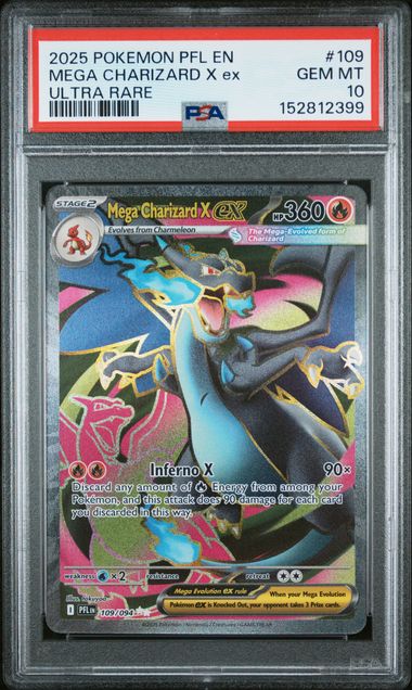 Mega Charizard Pokémon Phantasmal Flames Ultra Rare #109/094 PSA 10