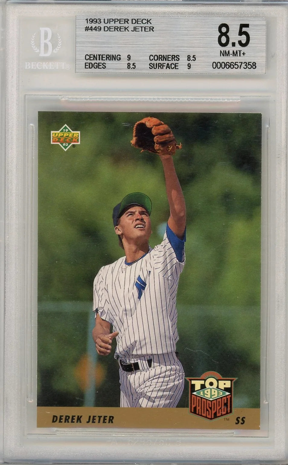 Derek Jeter 1993 Upper Deck Rookie Card BGS 8.5