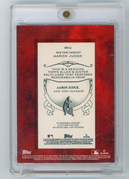 Aaron Judge 2022 Topps Allen & Ginter game-used relic