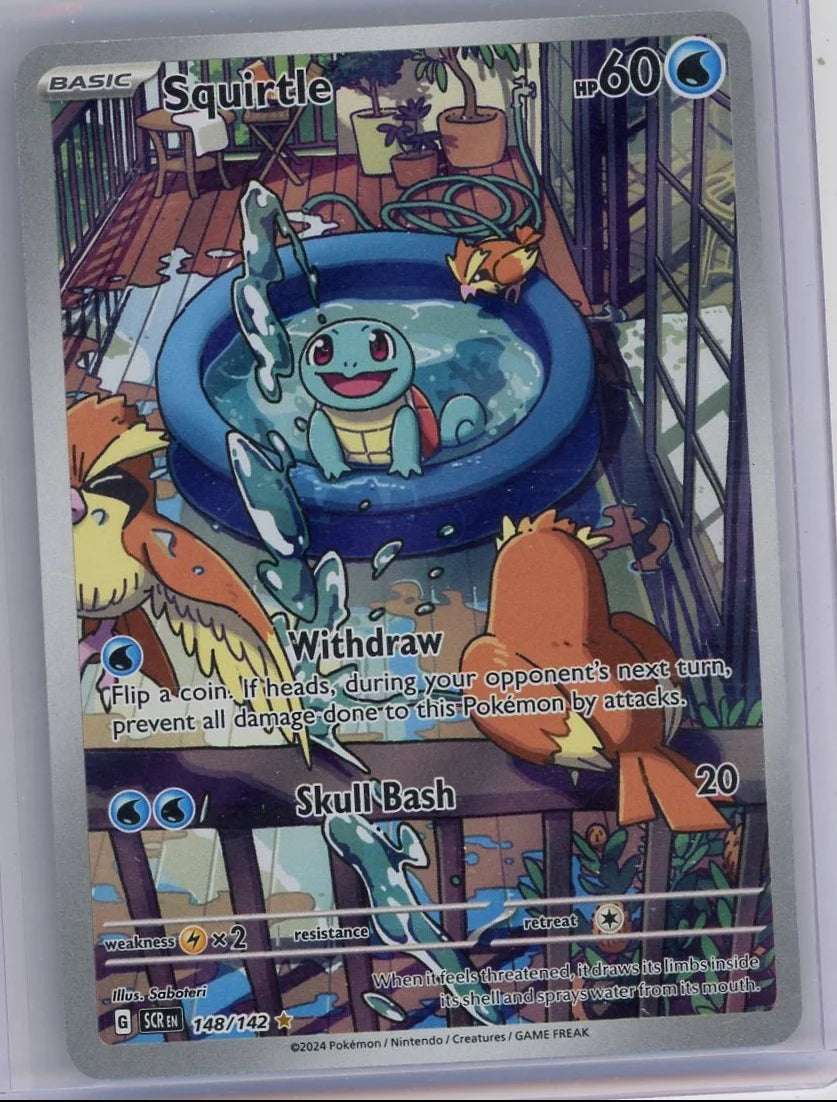 Squirtle Pokemon Stellar Crown Illustration Rare 148/142
