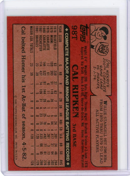 Cal Ripken 1982 Topps Traded RC #98t