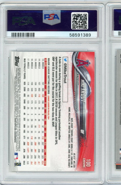 Mike Trout 2018 Topps Chrome Batting PSA 10