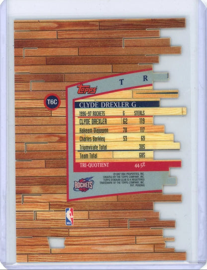Clyde Drexler 1997 Topps Stadium Club Triumvirate Tri-Quotient #T6C