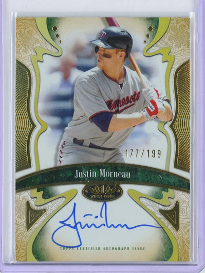 Justin Morneau 2026 Topps Tier One Connoisseurs Auto #CA-JM #'d /199