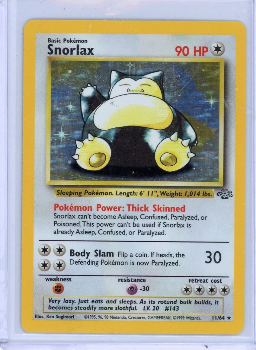 Snorlax 1999 Pokemon Jungle holo #11/64 MP/HP