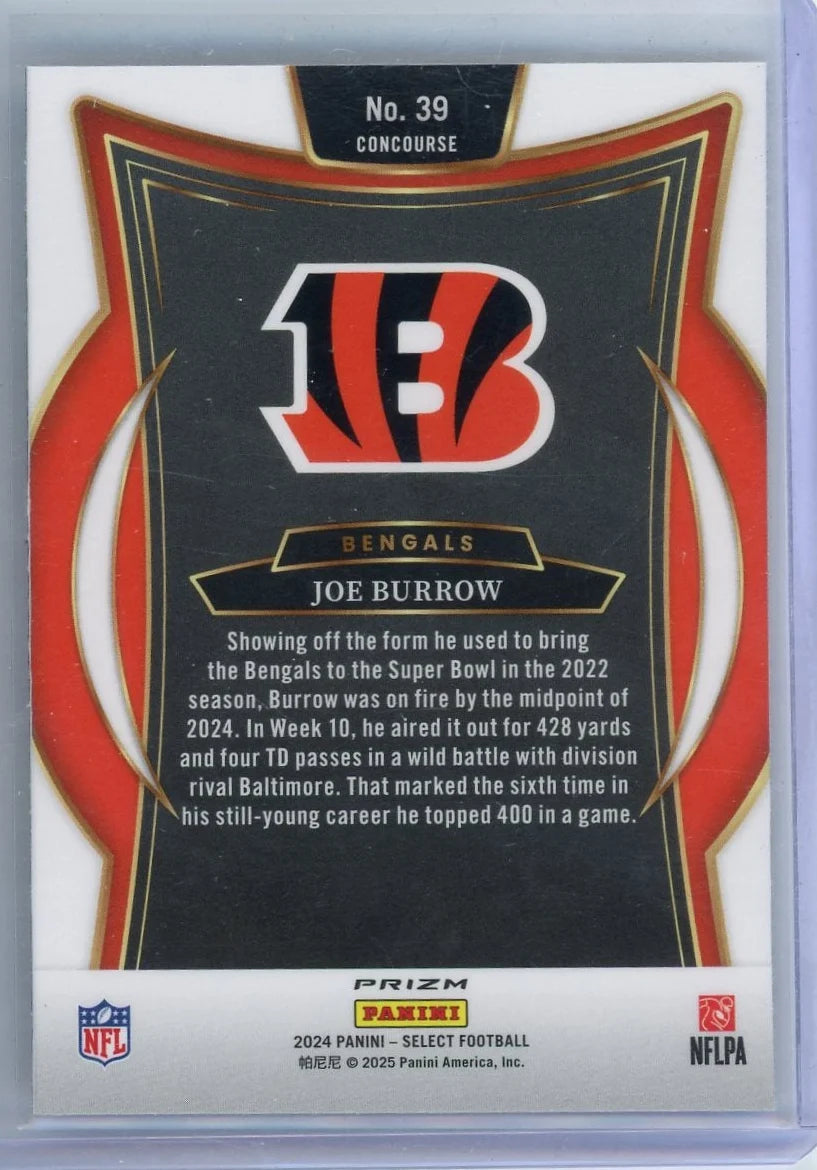 Joe Burrow 2024 Select Zebra Shock SSP