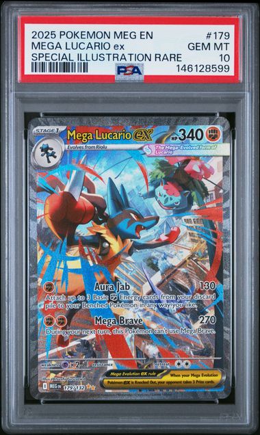 Mega Lucario ex Pokémon Mega Evolution Special Illustration Rare #179/132 PSA 10