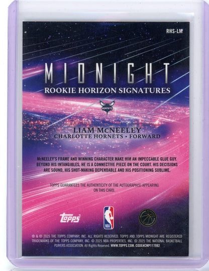 Liam McNeeley 2025 Topps Midnight Rookie Autograph #'d 50/75