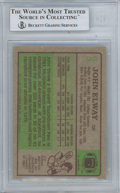 John Elway 1984 Topps Rookie Card #63 BGS 9
