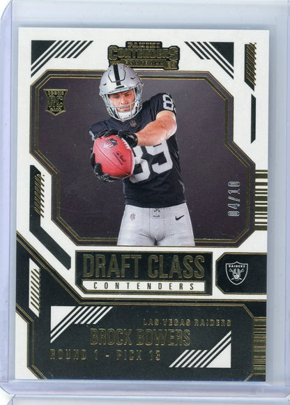 Brock Bowers 2024 Panini Contenders Draft Class gold rookie card #'d 04/10