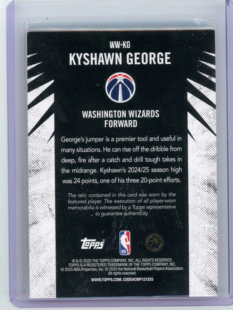 Kyshawn George 2025-26 Topps Woven Wonder Relics #'d 11/25
