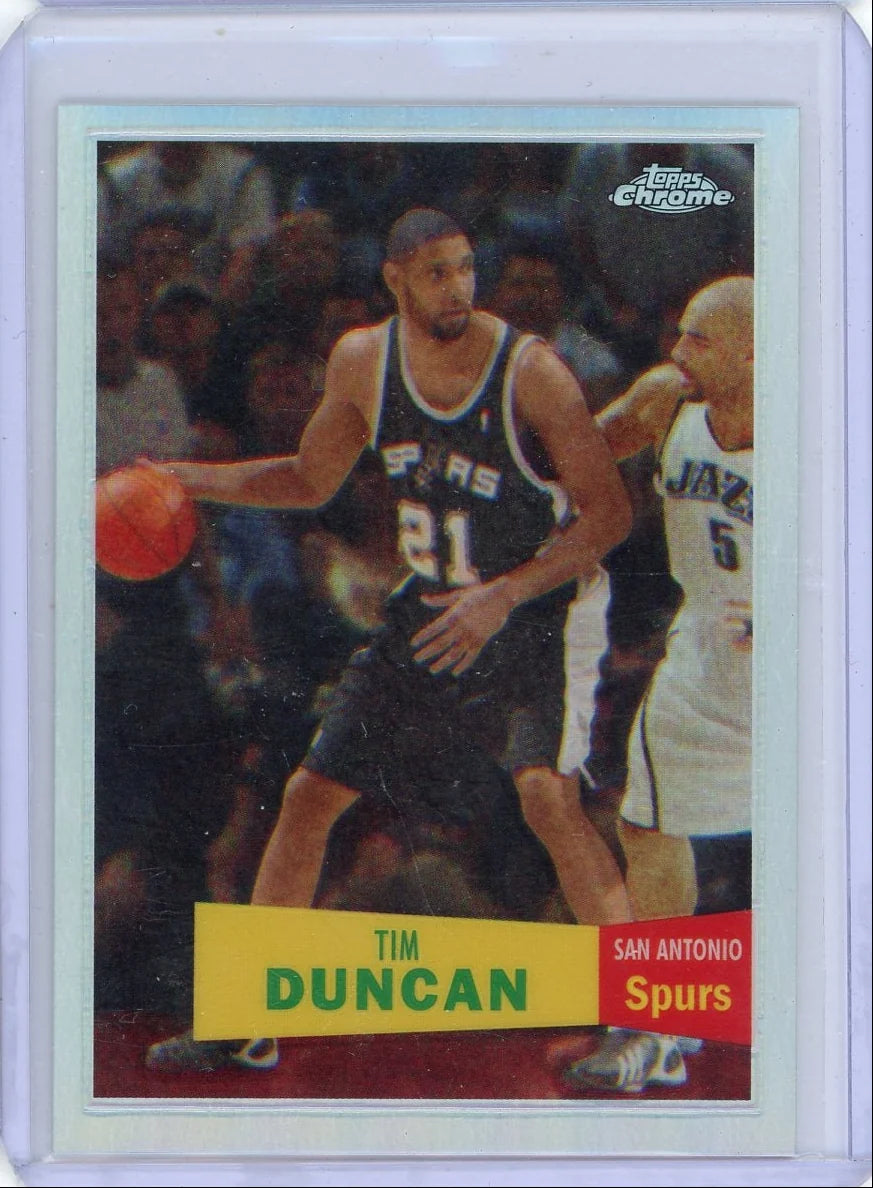 Tim Duncan 2008 Topps Chrome Retro refractor #'d 374/999