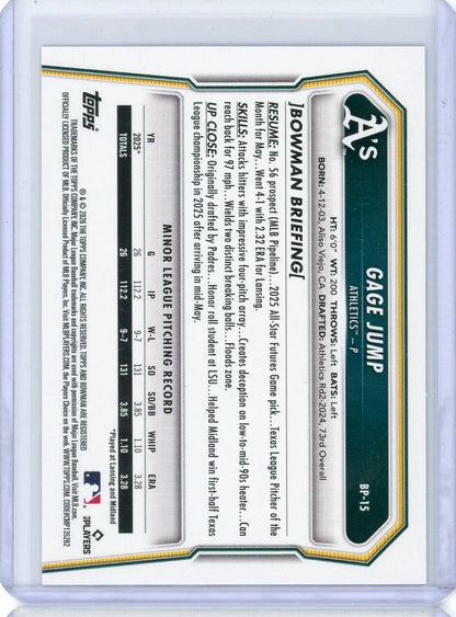 Gage Jump 2026 1st Bowman purple #'d 065/250