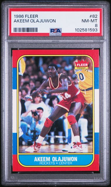 Akeem Olajuwon 1986 Fleer #82 PSA 8