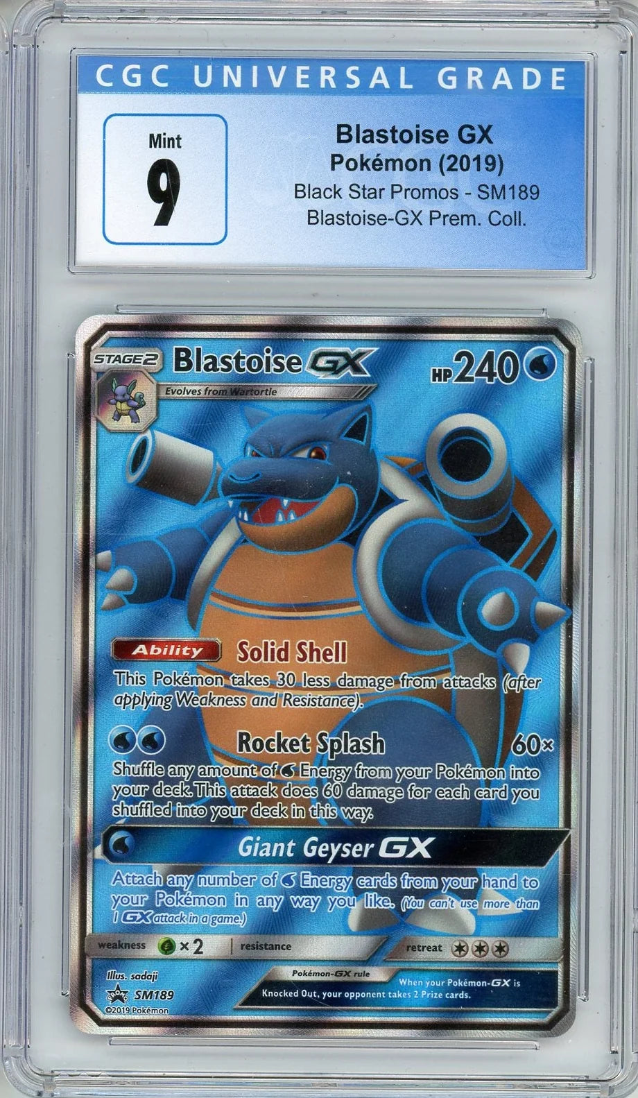 Blastoise GX Pokémon Black Star Promo #SM189 CGC 9