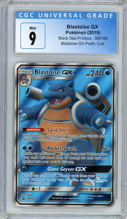 Blastoise GX Pokémon Black Star Promo #SM189 CGC 9