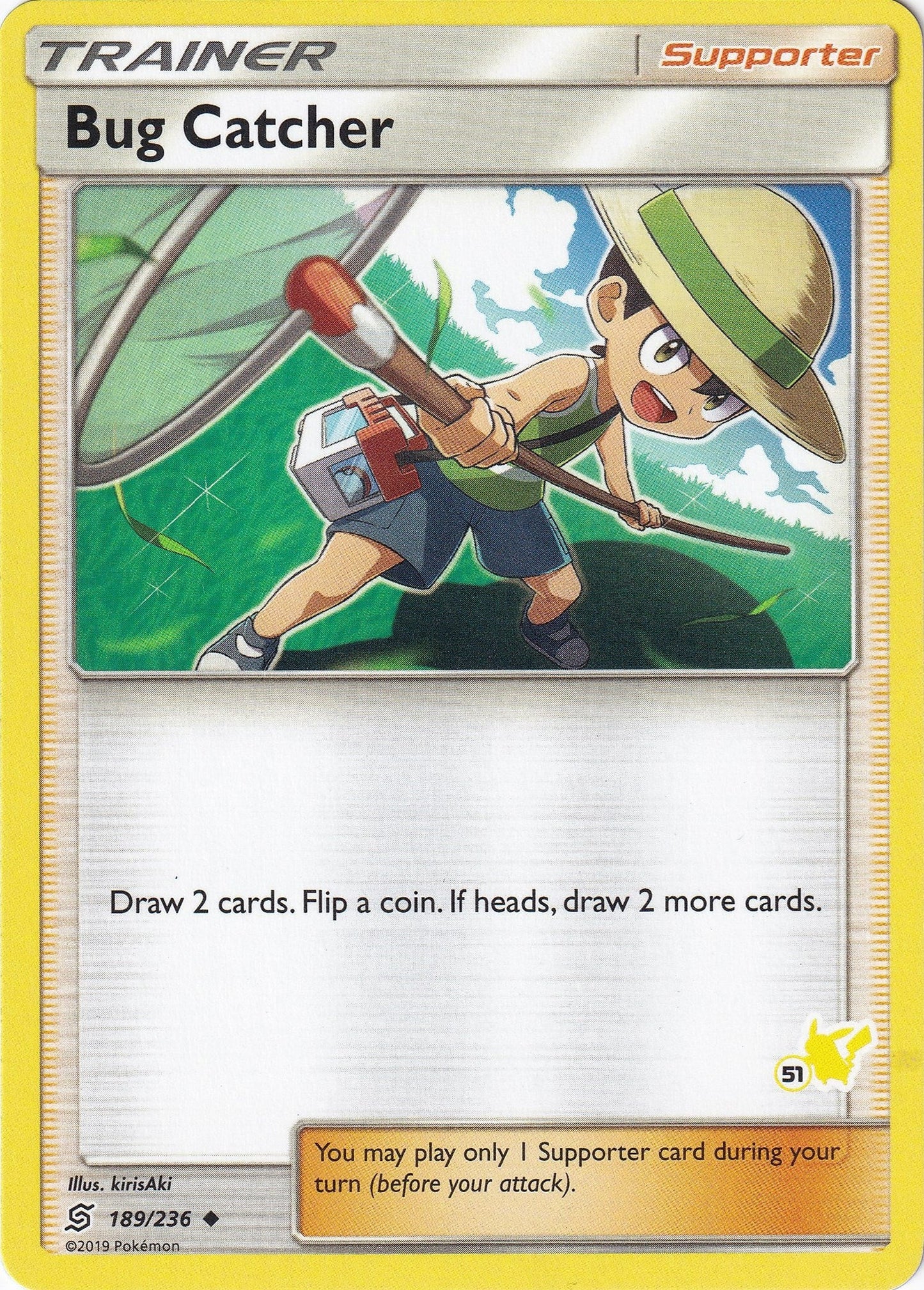 Bug Catcher - 189/236 (#51 Pikachu Stamped) (189/236) (Battle Academy) (BTA)
