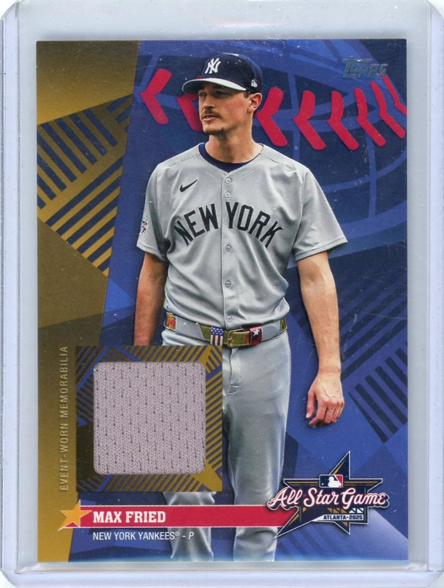 Max Fried 2025 Topps Update All-Star Stitches Gold #'d 07/50