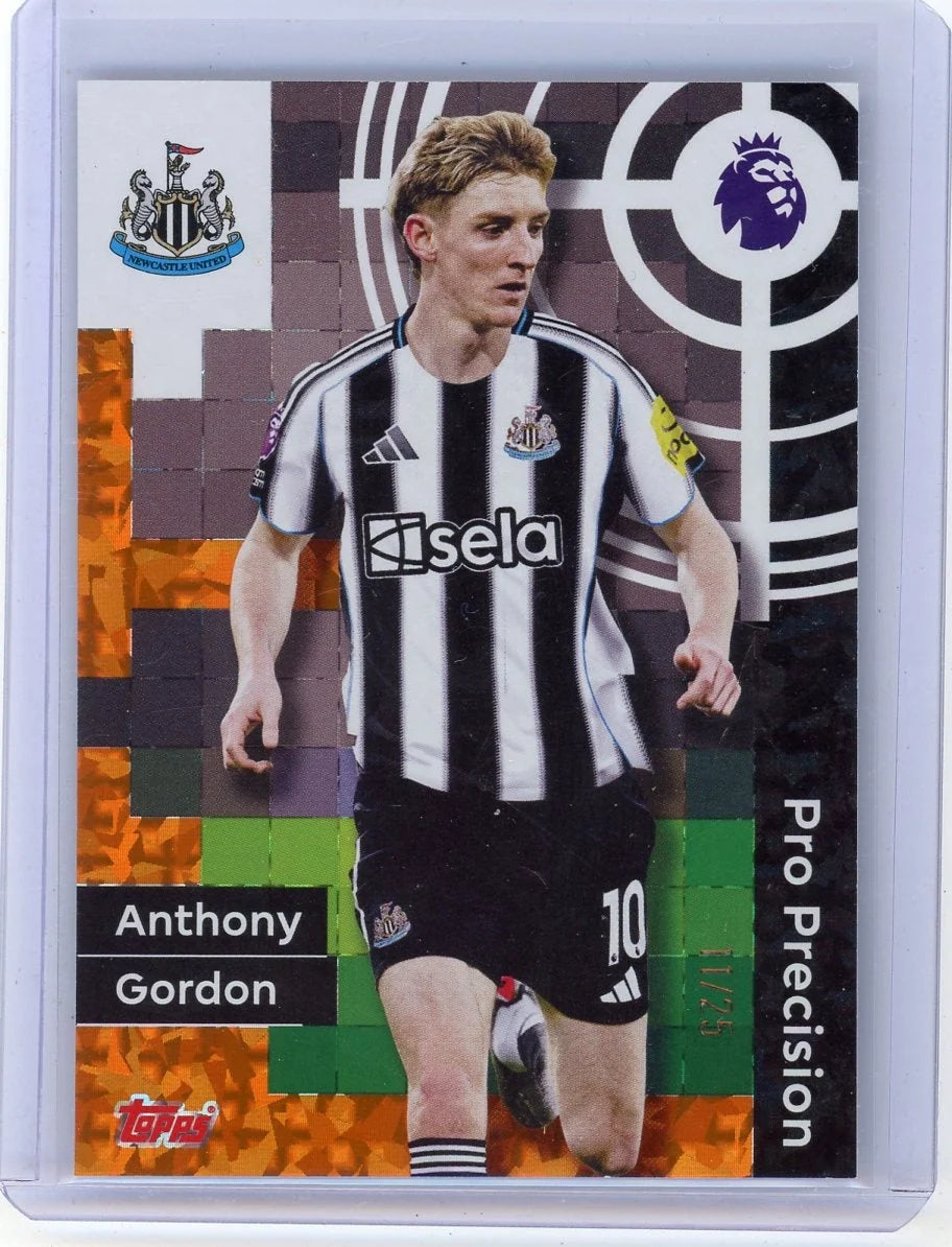 Anthony Gordon 2025-26 Topps Premier League Pro Precision Orange Foil #'d 11/25