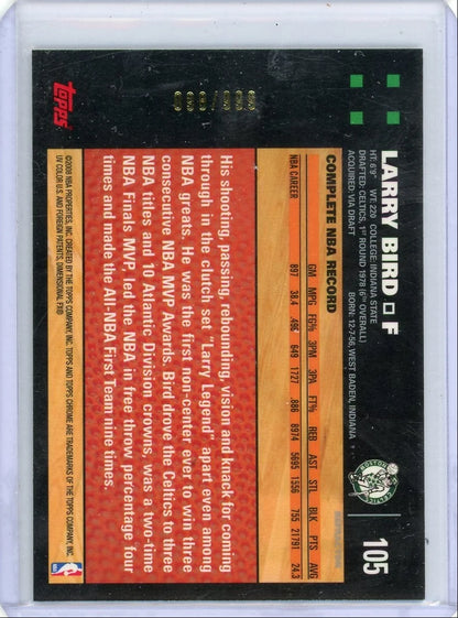 Larry Bird 2007 Topps Chrome refractor #'d 098/999