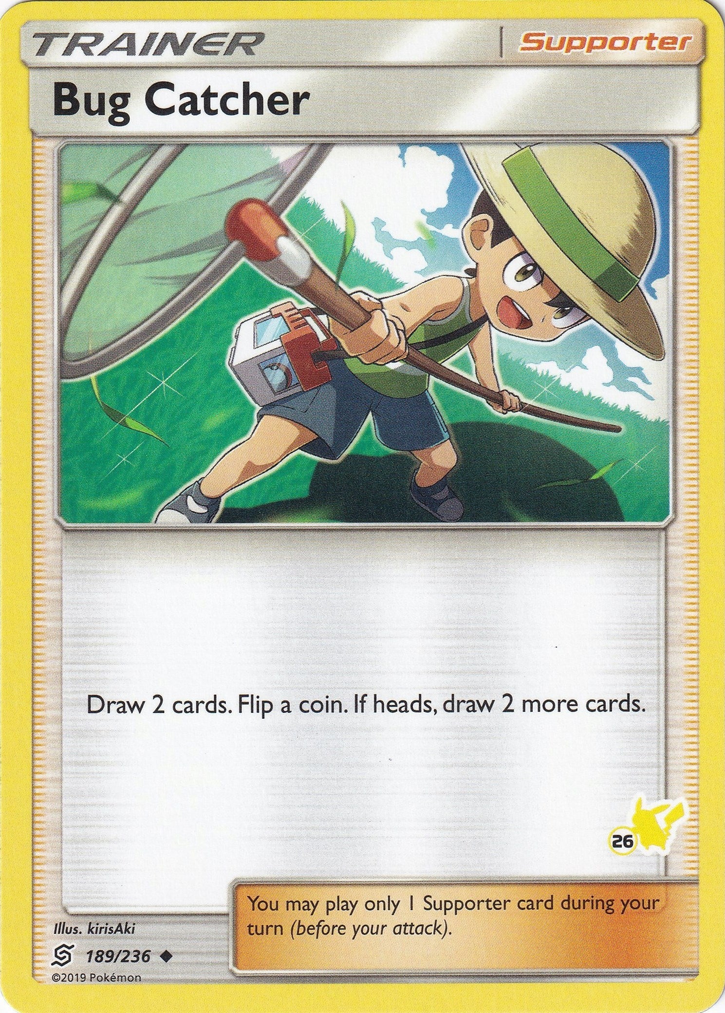 Bug Catcher - 189/236 (#26 Pikachu Stamped) (189/236) (Battle Academy) (BTA)