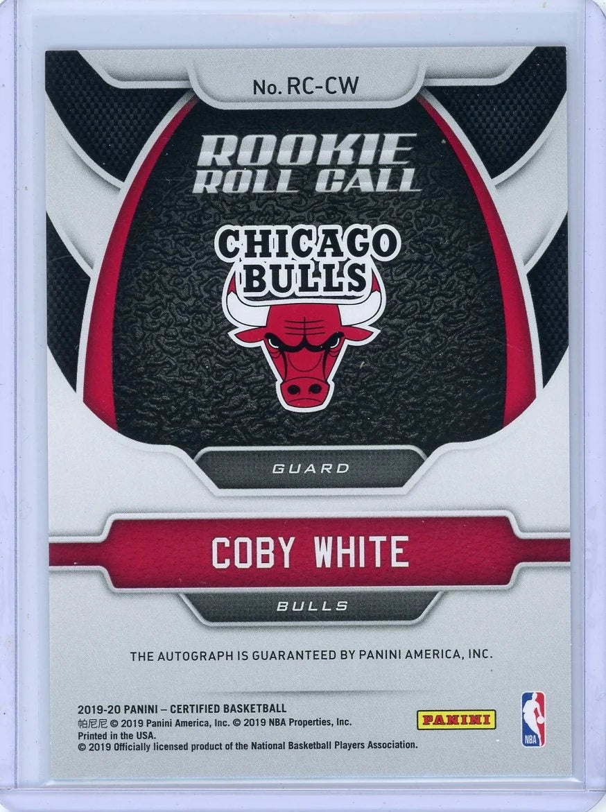 Coby White 2019-20 Panini Certified Rookie Roll Call Auto