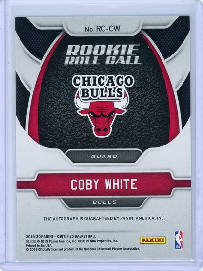 Coby White 2019-20 Panini Certified Rookie Roll Call Auto