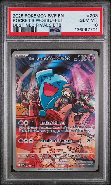 Rocket's Wobbuffet 2025 Pokémon Destined Rivals Promo #203 PSA 10