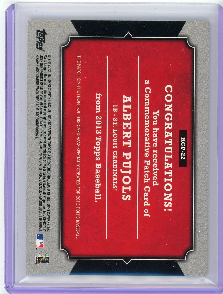 Albert Pujols 2013 Topps '01 Topps Manufactured Card Patch