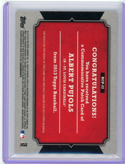 Albert Pujols 2013 Topps '01 Topps Manufactured Card Patch