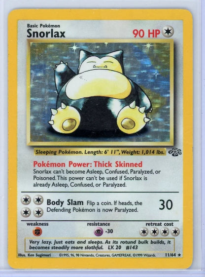 Snorlax 1999 Pokémon Jungle holo #11/64 MP-