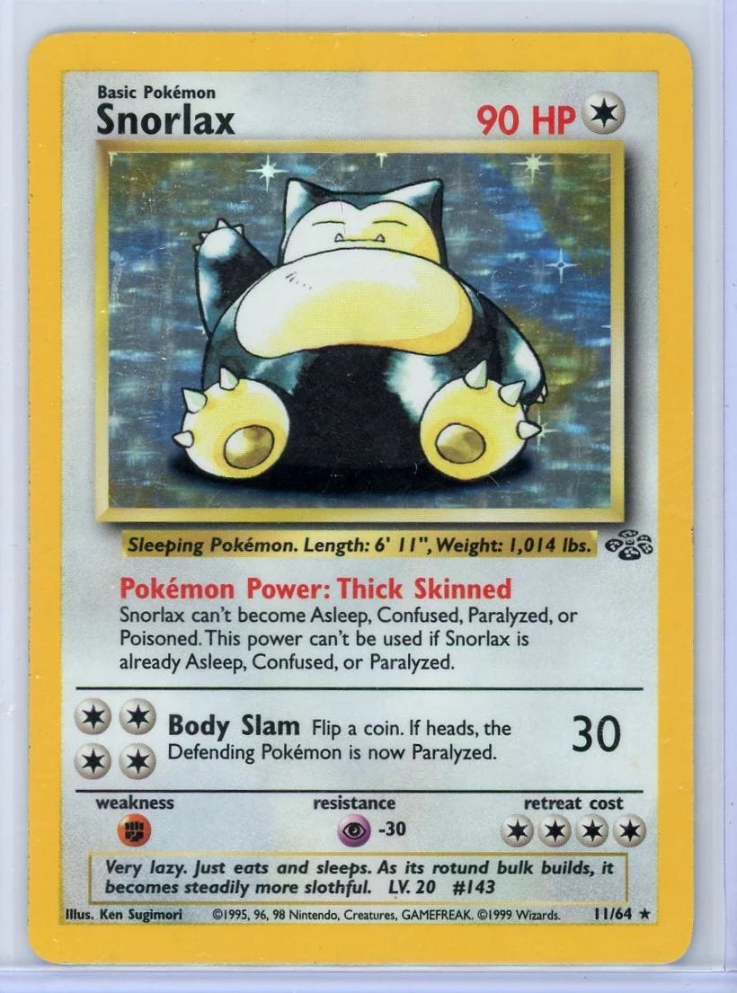 Snorlax 1999 Pokémon Jungle holo #11/64 MP-