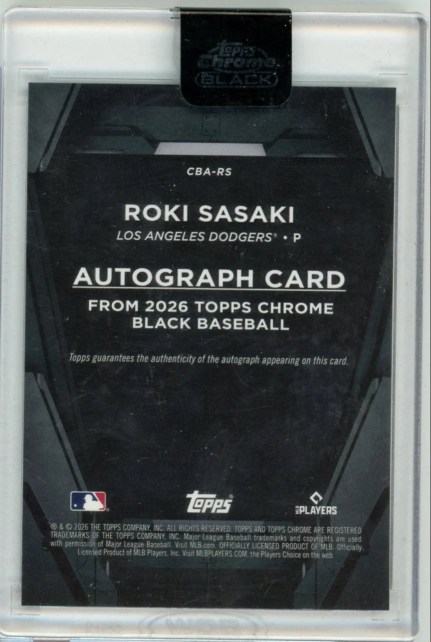 Roki Sasaki 2026 Topps Chrome Black autograph green #'d 18/99