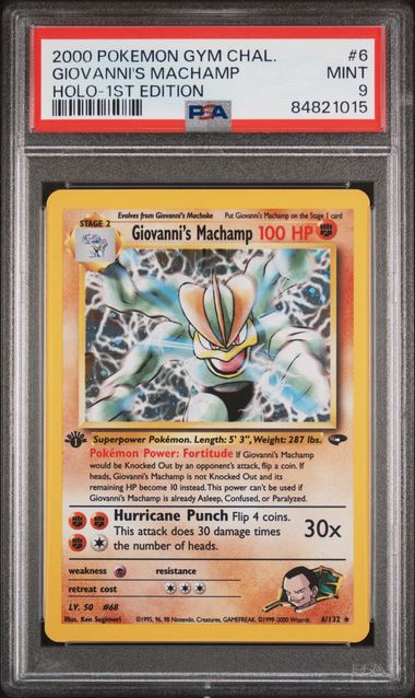 Giovanni's Machamp 2000 Pokemon Gym Challenge 1st Edition holo #6/132 PSA 9