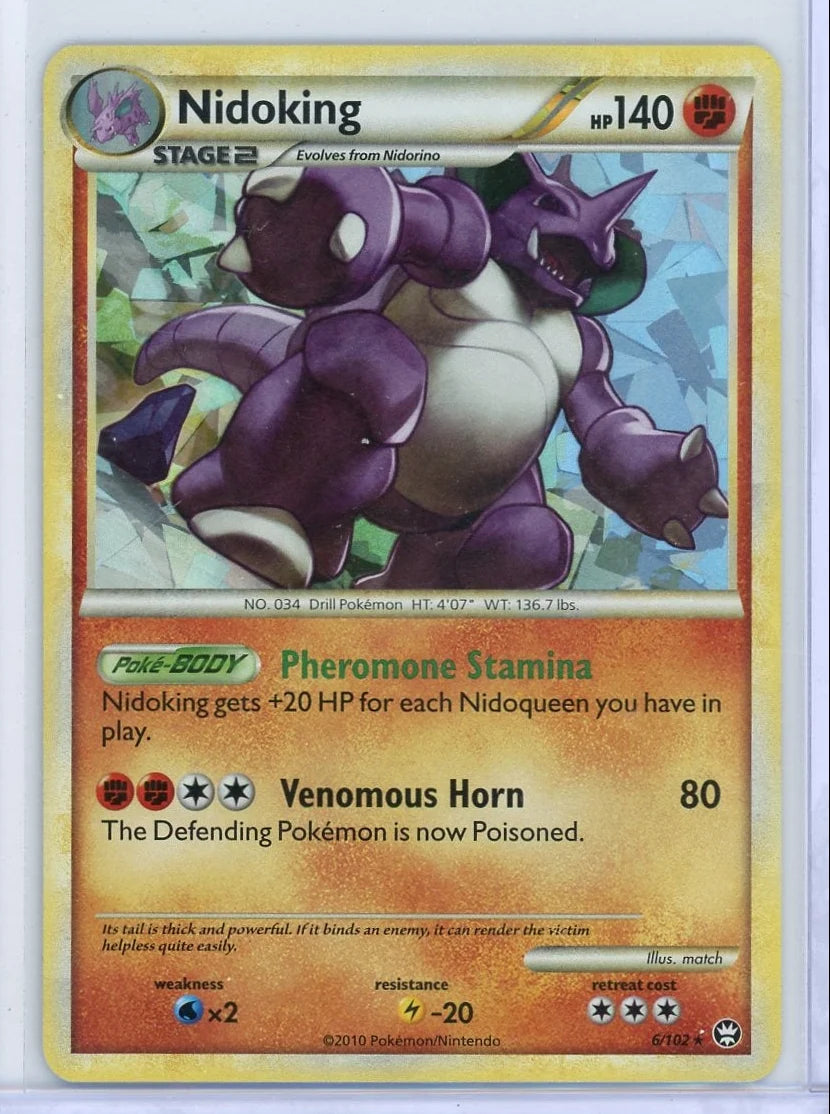 Nidoking Pokémon Heart Gold Soul Silver Deck Exclusives Cracked Ice Holo #6/102