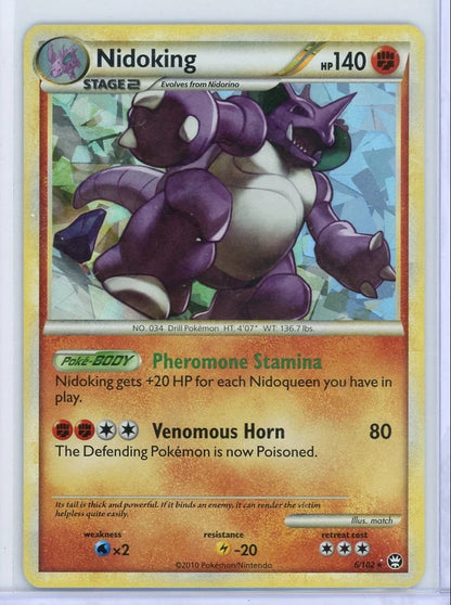 Nidoking Pokémon Heart Gold Soul Silver Deck Exclusives Cracked Ice Holo #6/102
