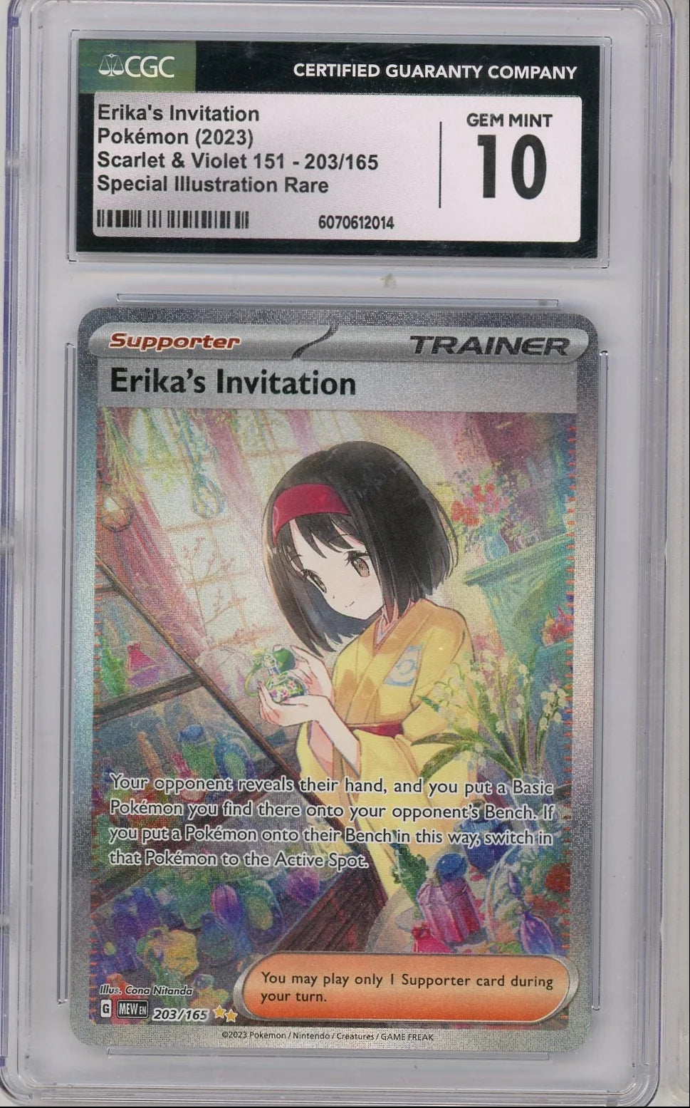 Erika's Invitation Pokémon 151 Special Illustration Rare #203/165 CGC 10