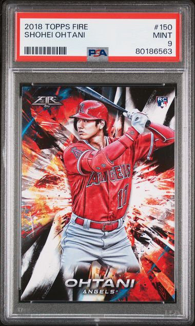 Shohei Ohtani 2018 Topps Fire #150 PSA 9