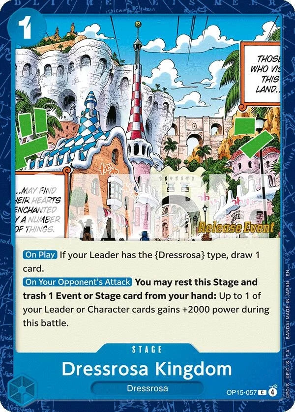 Dressrosa Kingdom (OP15-057) (Adventure on Kami's Island Release Event Cards) (OP15 RE)