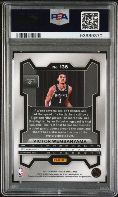 Victor Wembanyama 2023 Panini Prizm #136 PSA 10