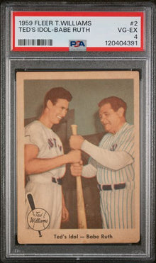 1959 Fleer Ted Williams #2 TED'S IDOL-BABE RUTH PSA 4