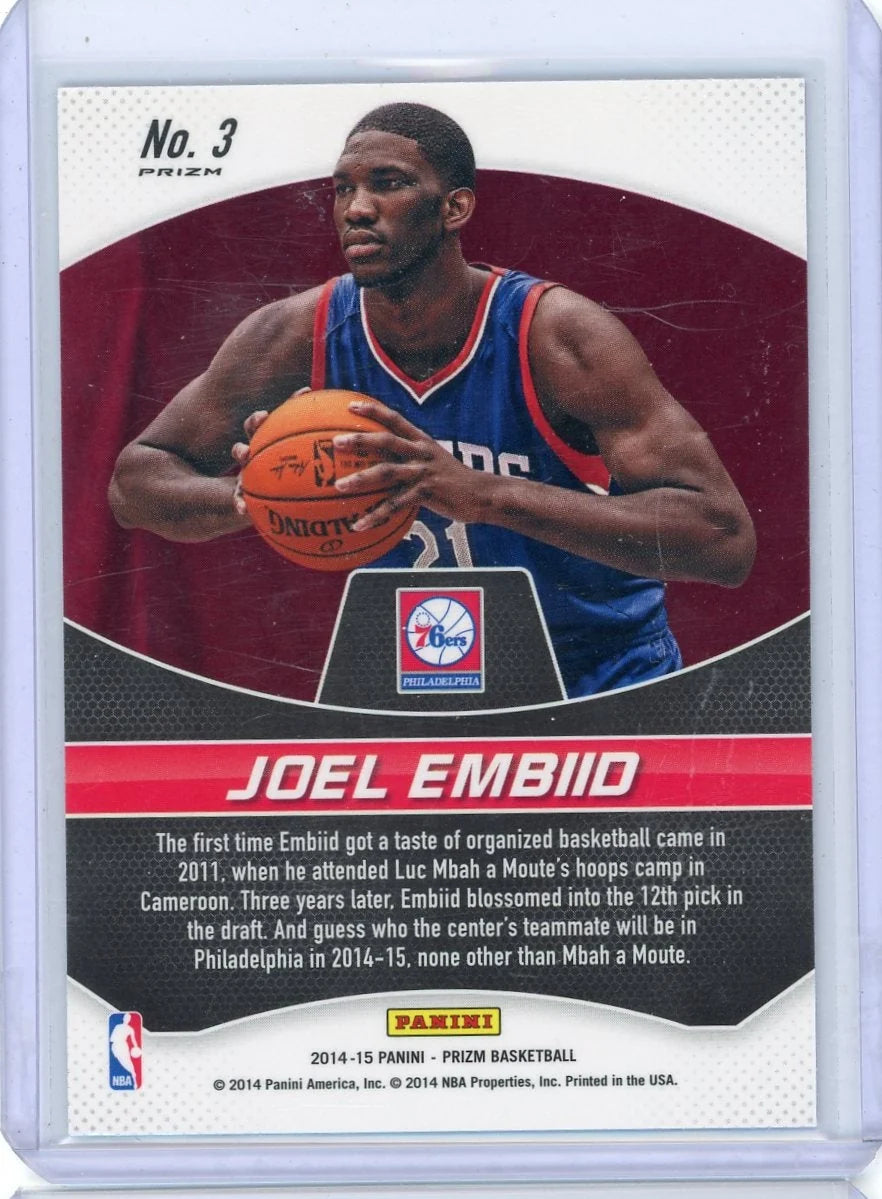 Joel Embiid 2014-15 Panini Prizm Freshman Phenoms silver prizm rookie card