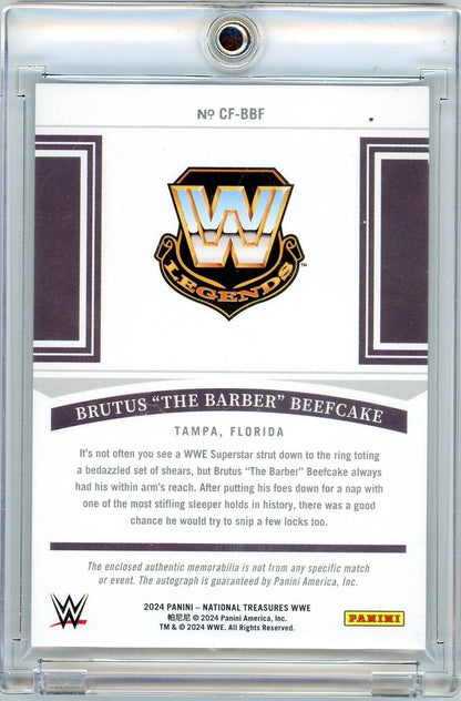 Brutus "The Barber" Beefcake 2024 Panini National Treasures WWE Clutch Factor Auto Relic Emerald #'d 1/5
